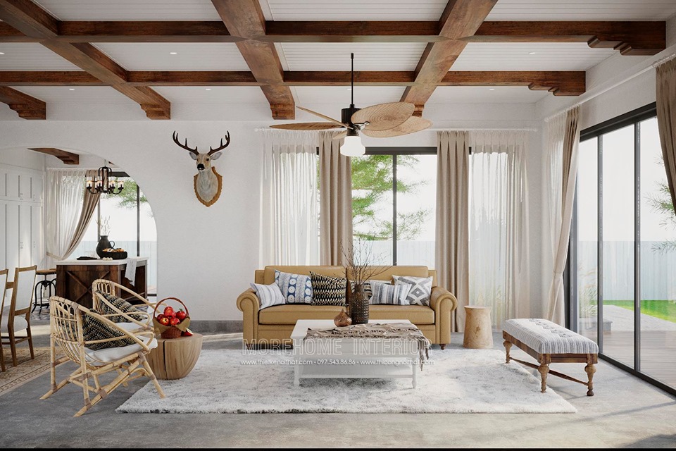 Sản phẩm sofa da tân cổ điển hiện đại đẹp cho nội thất phòng khách phong cách địa trung hải