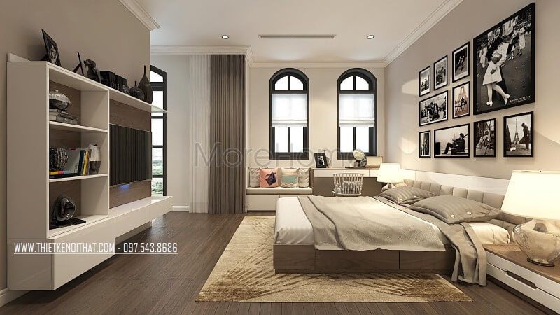 Khi lựa chọn cửa kính cường lực, gia chủ có thể tạo ra sự hài hòa trong không gian phòng ngủ và cũng có thể nhận được ánh sáng tự nhiên.